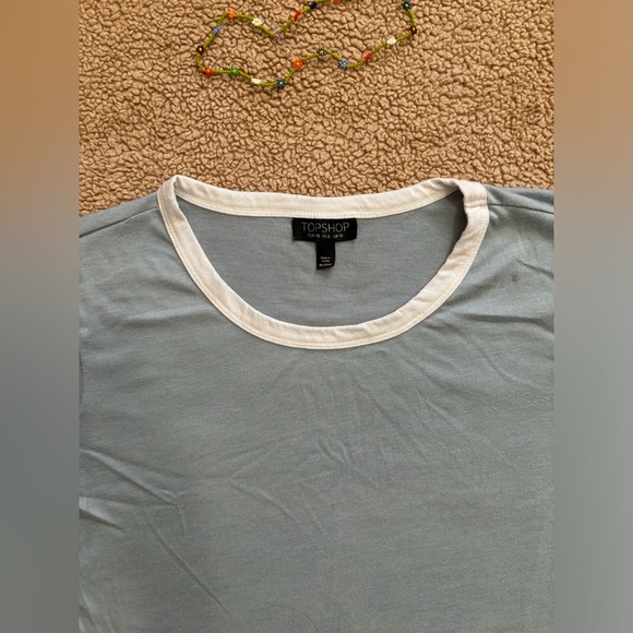 Gently Used Topshop Ringer T-Shirt - Size 10 - Picture 2 of 2